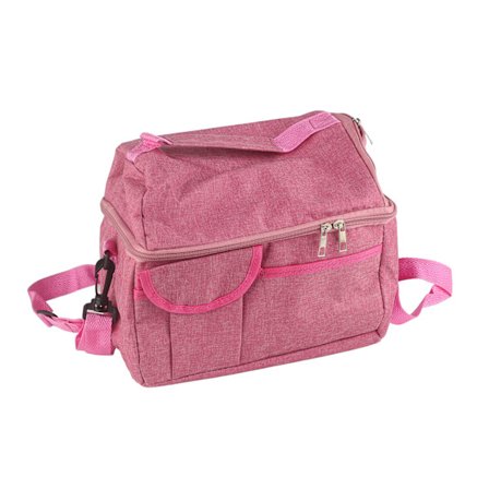 Rose Rød Brystmælkskøletaske Vandtæt Stor Dobbelt Lag Isoleret Madkasse Skuldertaske