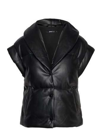 Gina Tricot Gerbera Pu Vest - Black - M