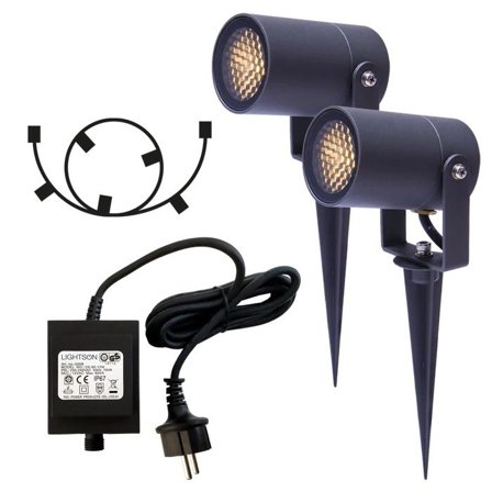 LightsOn Luna Start 5149 Bakkespotlys mørkegrå, 5 W, 350 lm, Belysning