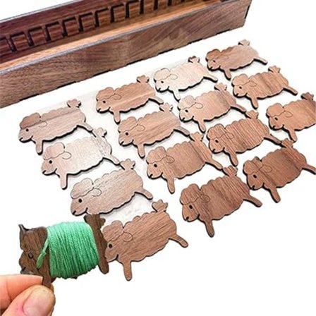 Trædyr Bobbin Sæt, Broderigarn Organiser, Træ Kanin Bobbin Sæt, Broderigarn Organiser (Får)