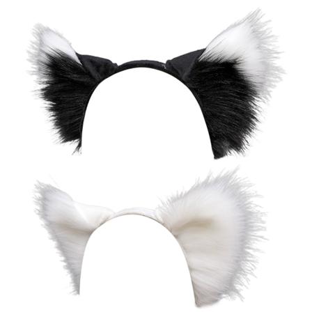 2 st katt räv fuskpäls öron pannband halloween handgjorda djur