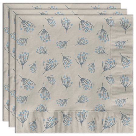 Pappersservetter Blomning Beige/Blå 20-pack