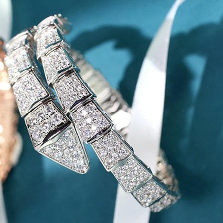 Klassisk mote full Cubic Zirconia diamantstein bred eller smal slangeform halskjede anheng halskjede kvinner luksus designer gullbelagt smykker