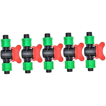 5 stk. Grøn Ventil 16 mm Havslange Barb Kobling 1/2 Ventiler Slangeforbindelse Dryp Lige Ventil Dobbelt Knap Udendørs Dryp St