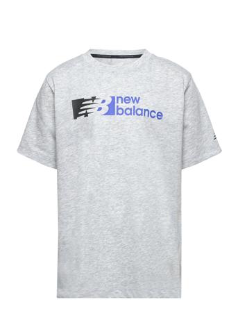 Graphic Heathertech Tee T-shirts Short-sleeved Grå New Balance*Betinget Tilbud