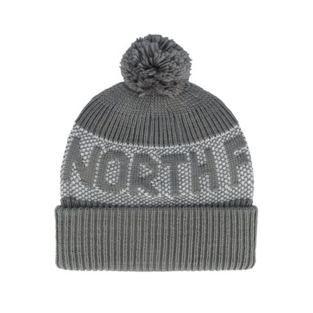 The North Face - Grijs pom Beanie - Retro Cabin Beanie Smoked Pearl/Hi Pom @ Hatstore