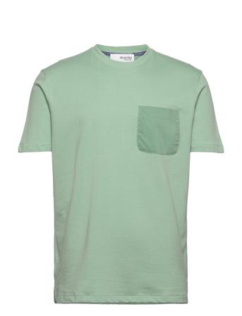 Slhrelaxarvid Ss O-Neck Tee W T-shirts Short-sleeved Grön Selected Homme
