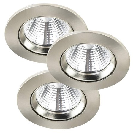 Nordlux FREMONT 47580132 Kohdevalaisin LED, 3 kpl, asennus rakenteen sisään, IP23 Harjattu teräs, Valaistus