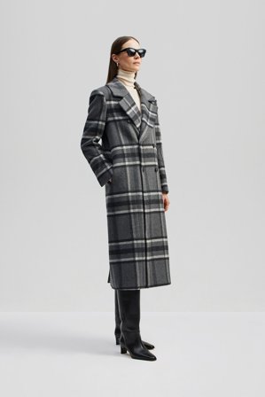 Malina - Vivian coat - L - Grey Check
