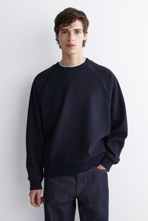 COS Men's Corduroy-Jersey Sweatshirt in Blue