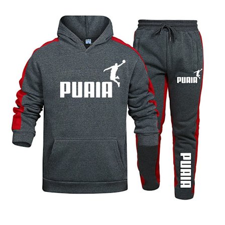 Populær høst-vinter herre-treningsdress hettegensere+joggebukser sett daglig treningsantrekk avslappet sport high street-klær