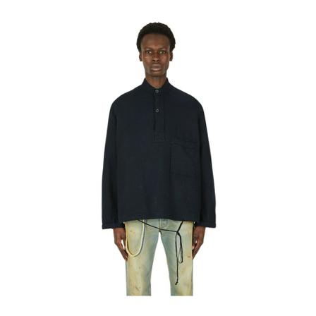 Maison Margiela Collarless Twill Sports Jakke Sort, Herre