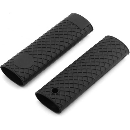 Hållbara silikonhandtag för grytor, halkfria stekpannehandtag (svart) - 2 stycken