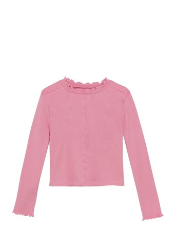 T-Shirt Ls Rib Pink Creamie