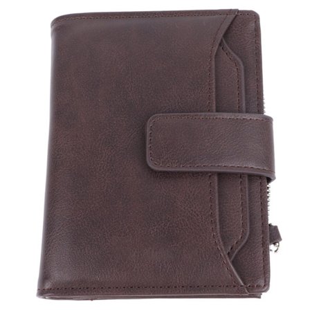 Man Zipper Wallet Lätt Multi Card PU Läder Multi Purpose Vattentät Mynt Plånbok Kaffe Kort Typ