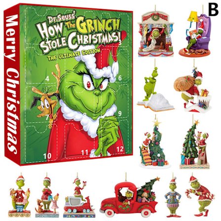 Kreativ julnedräkning Grinch blind box Grön Monster julgranshänge Jul blind box