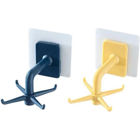 2 st självhäftande krokar utan borrning, 360° roterbara