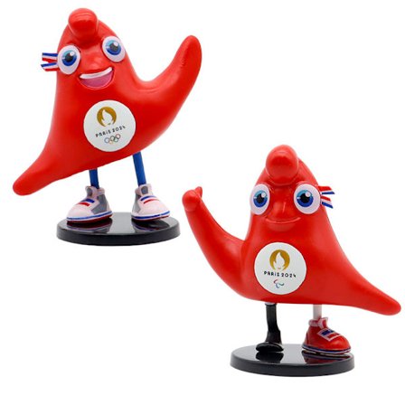 2 kpl 2024 olympiamaskotin hahmo, paralympiamaskotin hahmo, 11 x 6CM olympiakokoelmafiguuri, Bi