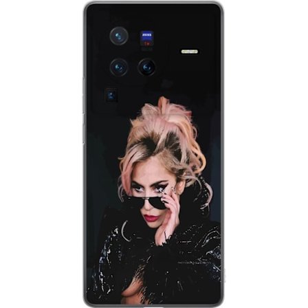 Kompatibelt Mobildeksel til vivo X80 Pro Lady Gaga portrett med solbriller og dramatisk sminke i mørk glamorøs stil