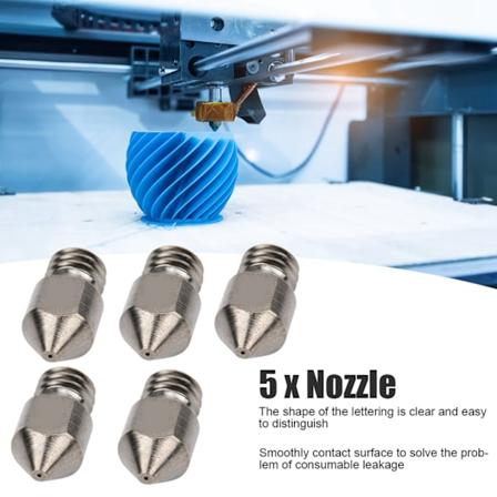 5 stk 3D-printerdyse sæt til MK8 1.75mm forbrugsvarer 0.2‐1.0mm hærdet stål tilbehør 0.6mm