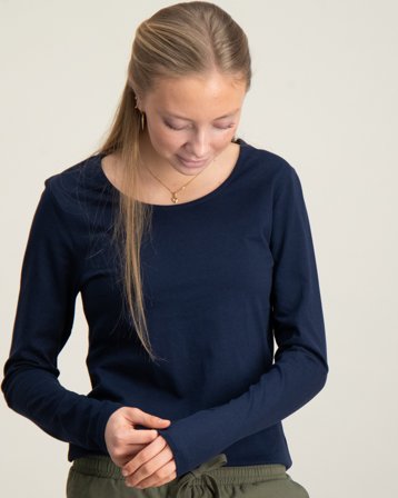 LMTD NLFNOVE LS DEEP O-NECK SHORT TOP Blå T-skjorter Jente - Kids Brand Store