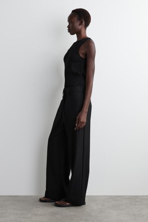 COS Women's Pantaloni Fluidi Con Coulisse in Nero