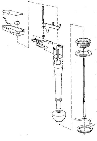 Gustavsberg ST-2 Midtsøyle til spylesiseterne, Baderom