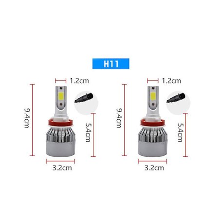 2st 36W H4 H7 H11 Flygplansaluminium Bil LED Strålkastare Vattentät Ip68 Helljus Halvljus Lampa Auto Exteriör Dekor Tillbehör| |