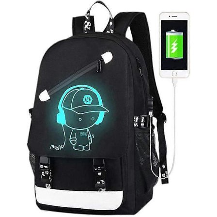 Skolesekk, Skolesekk Gutter Skolesekk Jenter Tenåringer Kule Skolesekker Barn Anime Selvlysende Skolesekker Usb Skoleveske Vanntett Skulderveske Shou