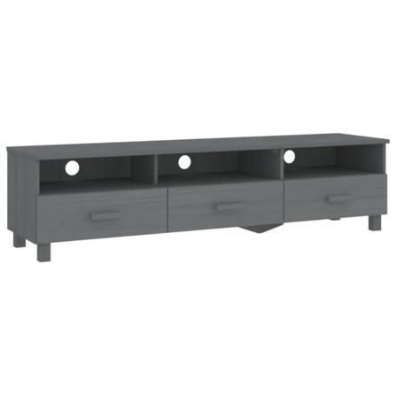 Vidaxl Tv-bänk Mörkgrå 158x40x40 Cm Massiv Furu Grå