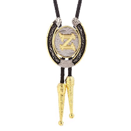 Vintage Bolo Tie för män - Initial Letter ABCDMJR till Z Wester