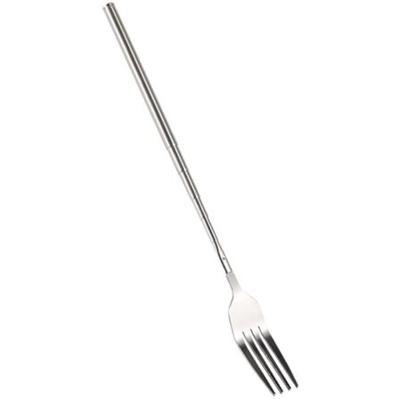 BBQ Teleskopgaffel Frukt Dessert Lang Skaft Gaffel Bestikk Kjøkkenutstyr Rustfritt Stål Gaffel