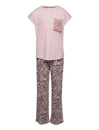 Pajama Aop Zebra Fur Pocket Pyjamas Set Rosa Lindex