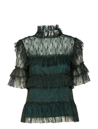 Rachel Blouse Blouses Short-sleeved Grøn By Malina