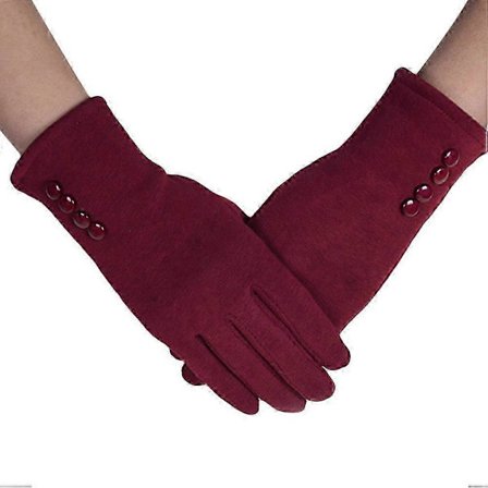 Punaiset naisten kosketusnäyttöä tukevat lämpimät nelisolkiset puuvillakäsineet, ihanteelliset talven ulkoiluun [YJD]