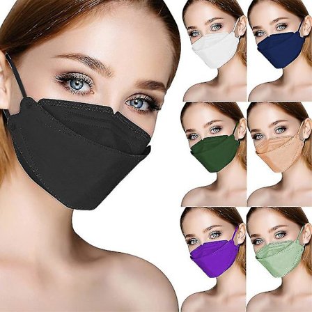 50 stk. engangsansigtsmasker Kf94 masker Anti-støv ansigtsmasker Voksne farverige Kf94 beskyttelsesmasker(Hvid)