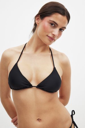 NA-KD - Vattert trekantet bikinitopp - Bikinier - Svart - S