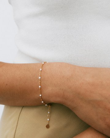 Edblad Perlina Chain Bracelet White Gold Złoty Biżuteria Dziewczyna - Kids Brand Store