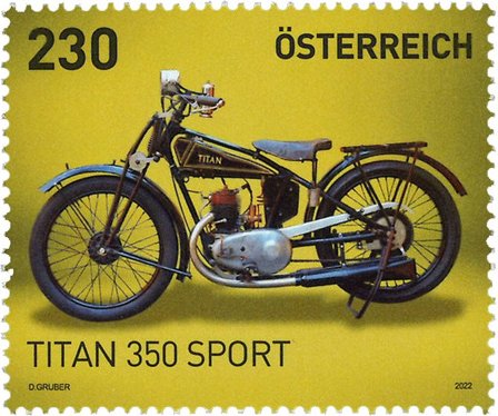 Østrig 2022 - Titan 350 motorcykel - Postfrisk frimærke