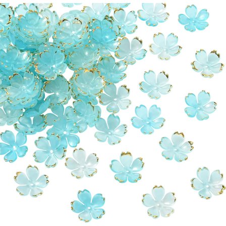 100 stk. akryl blomsterperler kirsebærblomst akrylperler blomsterperlehætter til gør-det-selv håndværk halskæde øreringe armbånd smykkefremstilling (