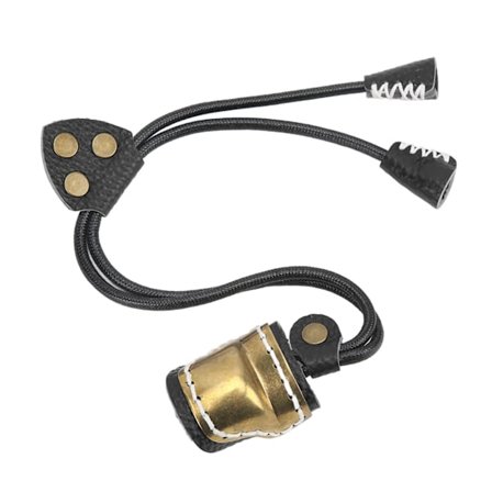 Bueskydning Tommelring Messing Blødt Læder Tommelbeskyttelsesring Bueskydning Fingerskydd til Traditionel Bueskydning Sort