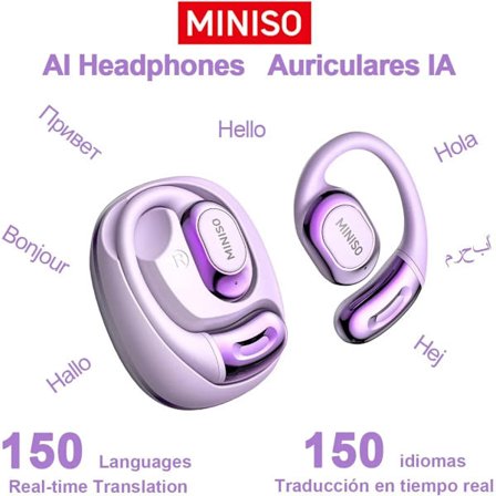 MINISO MS156 Bluetooth V5.4 AI Hörlurar OWS Sport Trådlösa Hörlurar Översättningshörlurar HD Samtal Hörsnäckor med Mikrofon Lång Livslängd