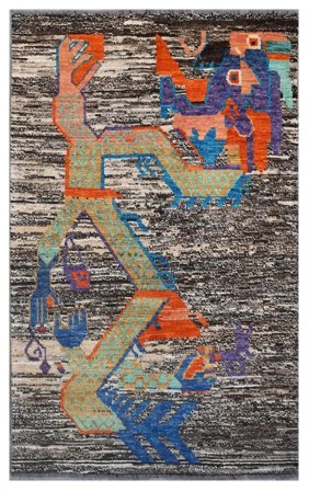 115X185 Dywan Moroccan Berber - Afghanistan Nowoczesny Czarny/Brunatny (Wełna, Afganistan) Carpetvista