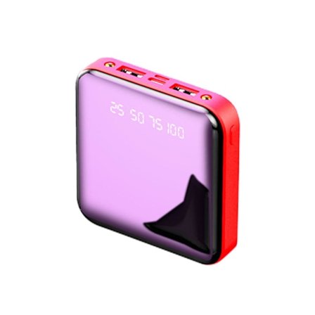 Mini Powerbank Inbyggd Kabel Portabel Laddare Powerbank med Spegeldisplay