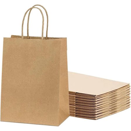 12 stk. håndværkstasker med håndtag 21x11x27CM Lille papirpose Shopping