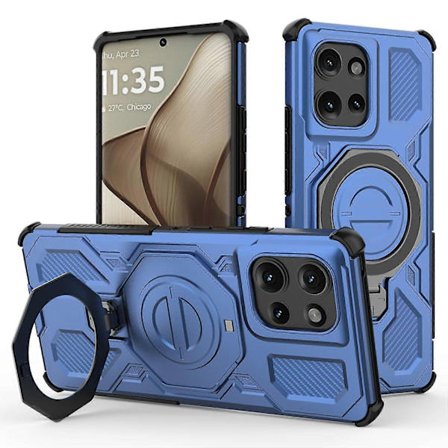 Kompatibel med Motorola Edge 50 5G Magnetisk Etui Roterende Metal Støtteben PC + TPU Telefon Bagcover --lingling}