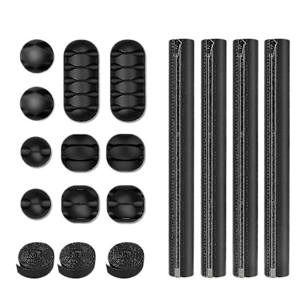 Yhteensopiva 17 osan kaapelien järjestelysetti vetoketjullisilla kaapelihihnoilla ja johdinsidonnoilla