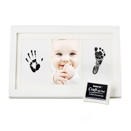 Nyfödd Baby Handavtryck Fotavtryck Fotoram Kit Perfekt Baby Shower-present