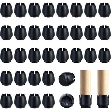 12-16mm Møbelbeskytter, 80 stk. Sorte Silikon Stolhetter for Runde Stolben