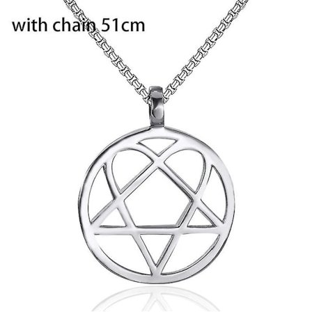 Heartagram Star Heart Him Mens Womens Stainless Steel Pendant Necklace Vintage Jewelry